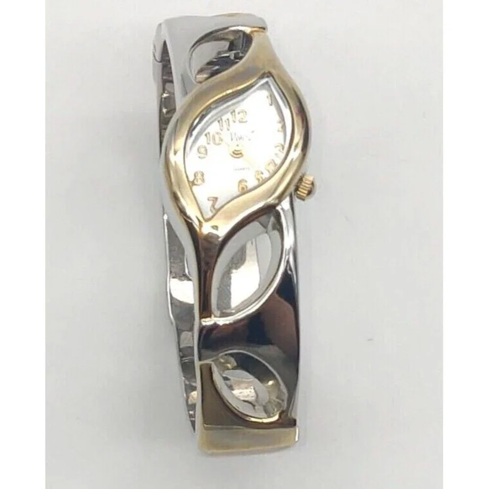 Viviani Two Tone Silver Gold Cuff Watch -Tested Working